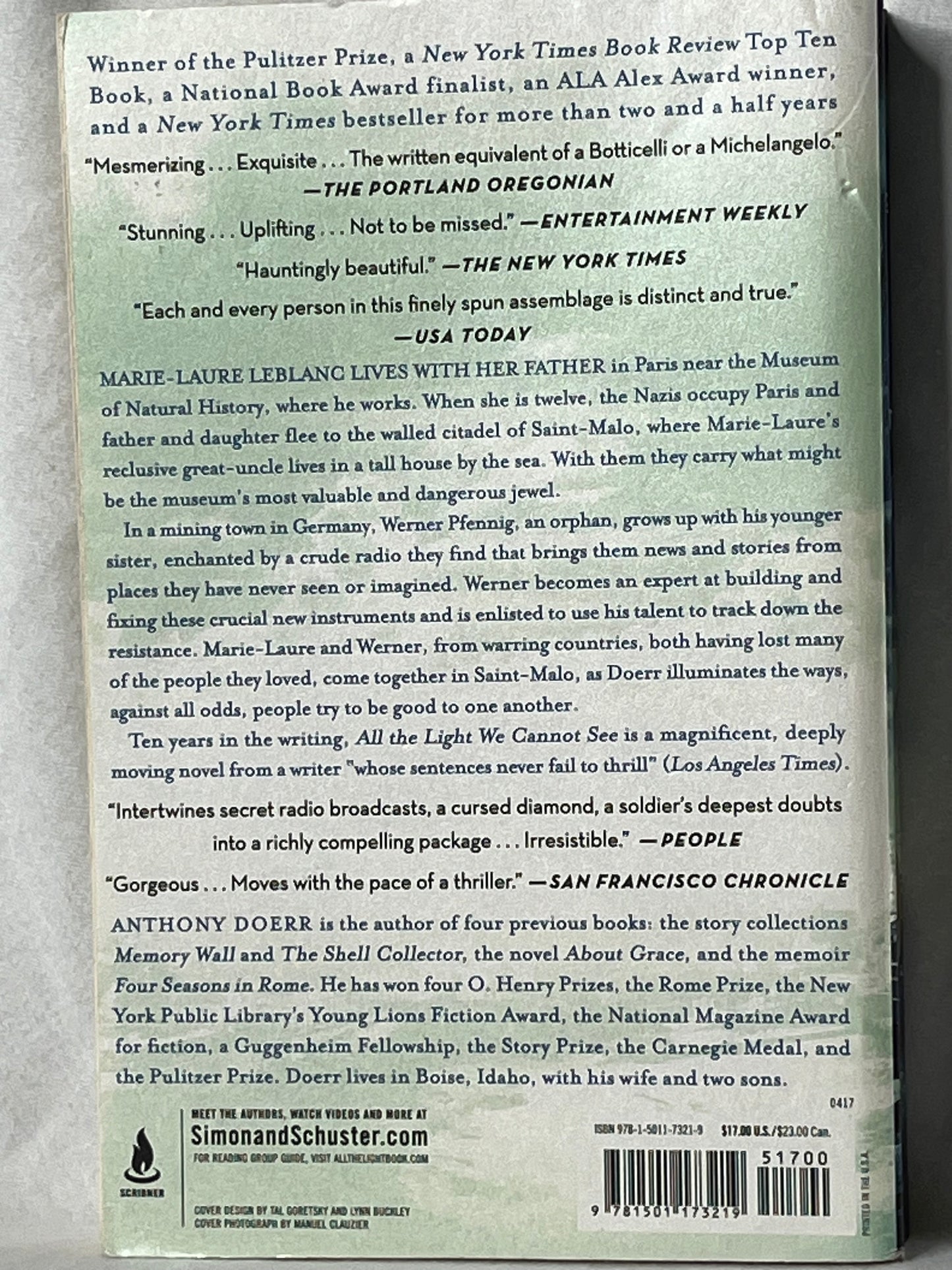 All The Light We Cannot See: by Anthony Doerr